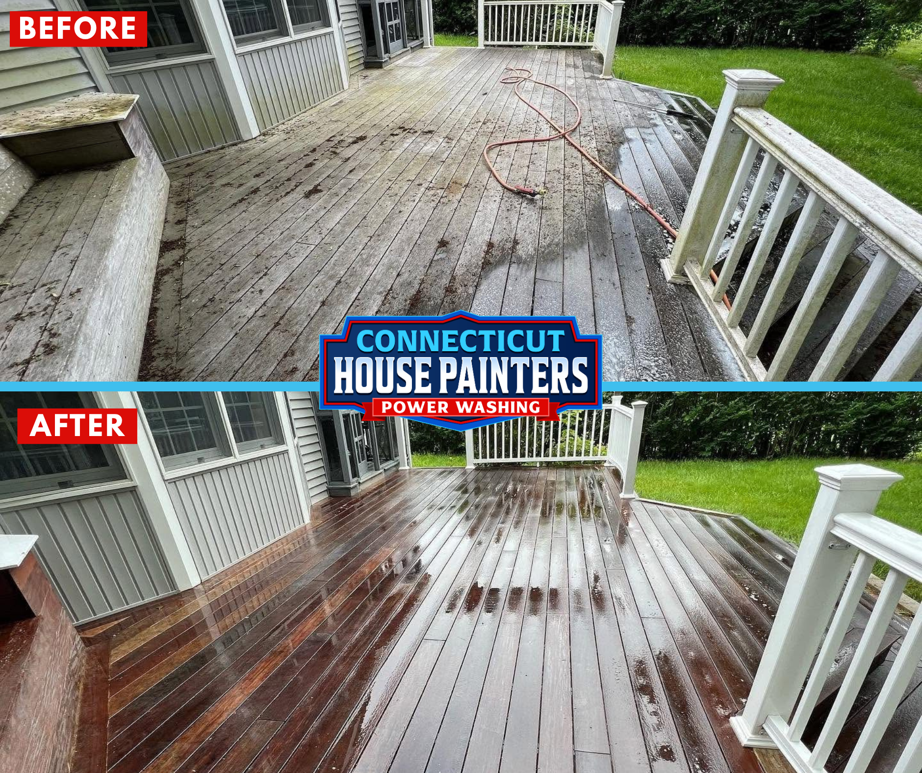 Deck cleaning and restoration in Mystic Connecticut
